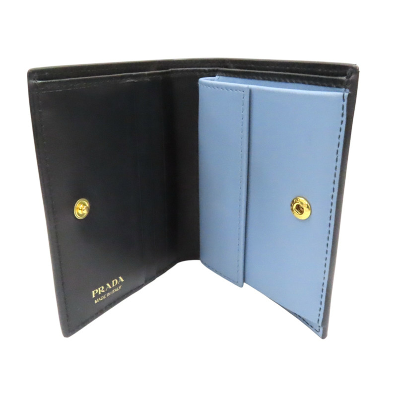 黑色 藍色 牛皮 兩折短夾 1MV204-4