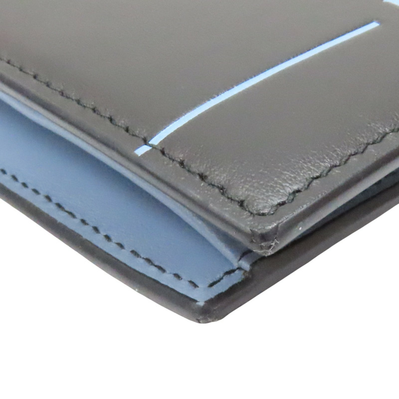黑色 藍色 牛皮 兩折短夾 1MV204-10
