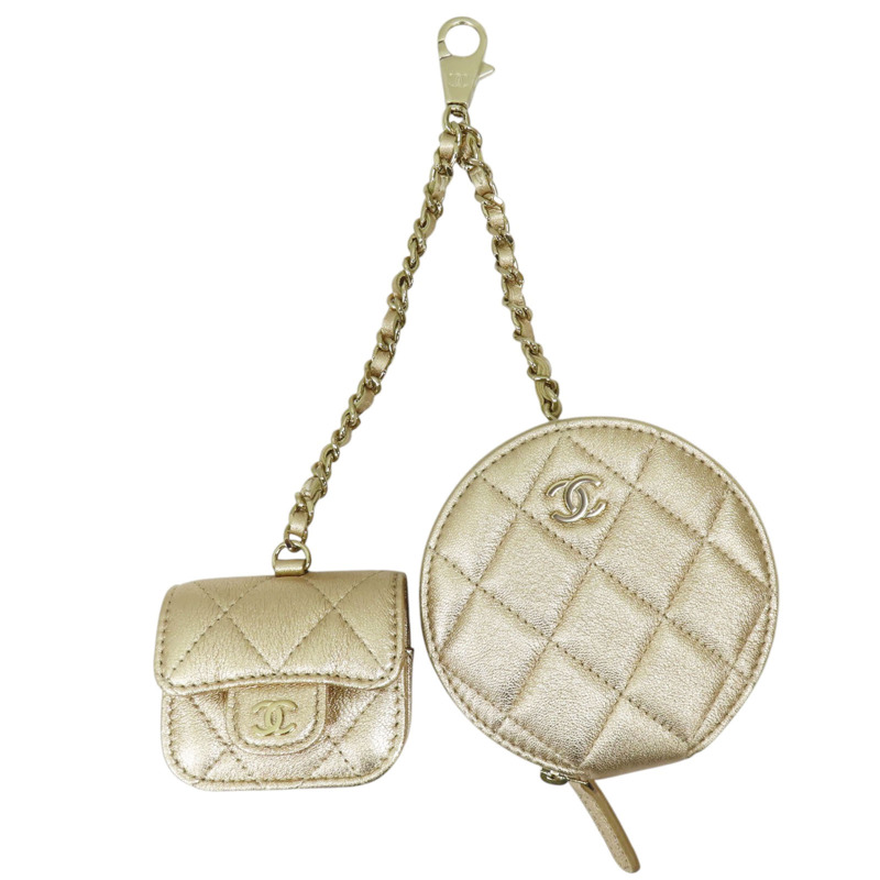 金色羊皮 零錢包 耳機包 掛飾-0