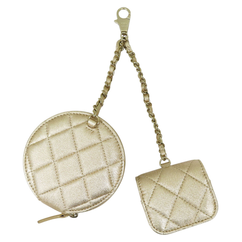 金色羊皮 零錢包 耳機包 掛飾-1