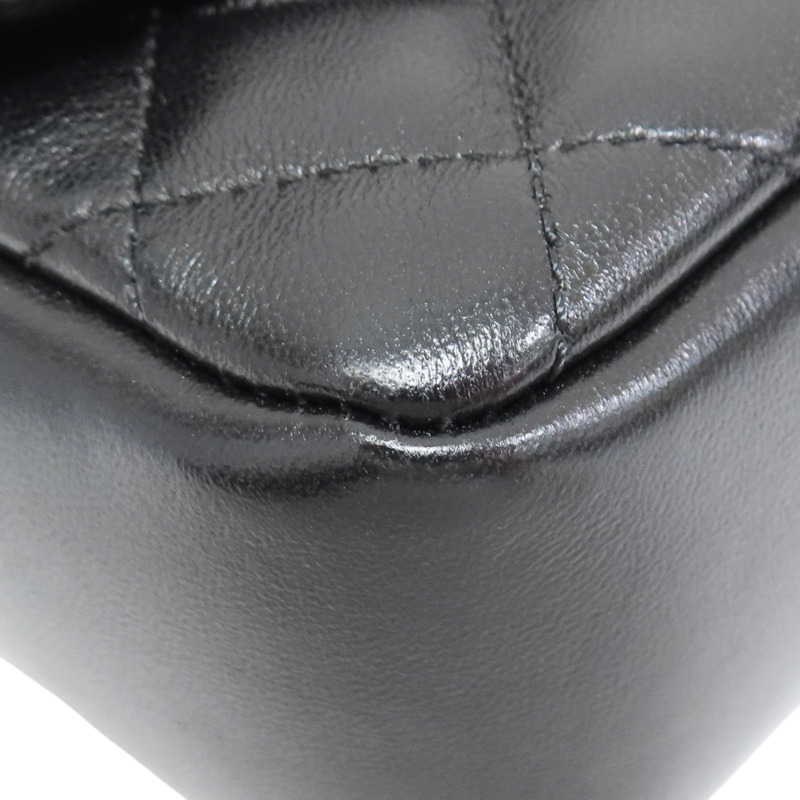 黑色 菱格紋 羊革 MINI COCO 鍊帶 肩背包 AS4385-8