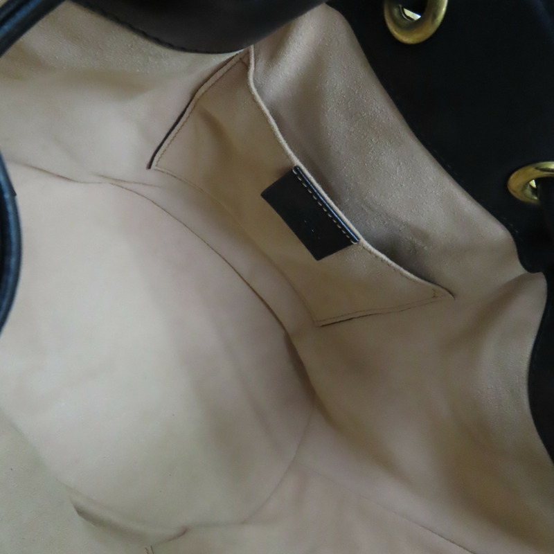 黑色 牛皮 GG Marmont Bucket 水痛包 肩背包 476674-4