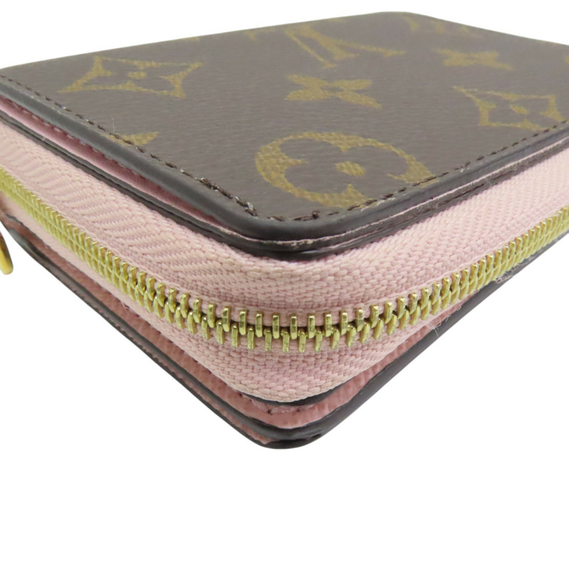 棕色 原花 帆布 雙折 扣式短夾 M82378-13