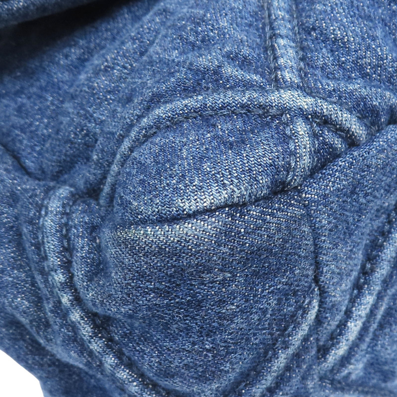 深藍色 單寧布 19 30CM 鍊帶 肩背包 金扣【CHANEL 香奈兒】-10