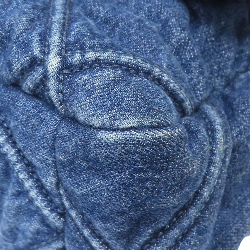 深藍色 單寧布 19 30CM 鍊帶 肩背包 金扣【CHANEL 香奈兒】-11