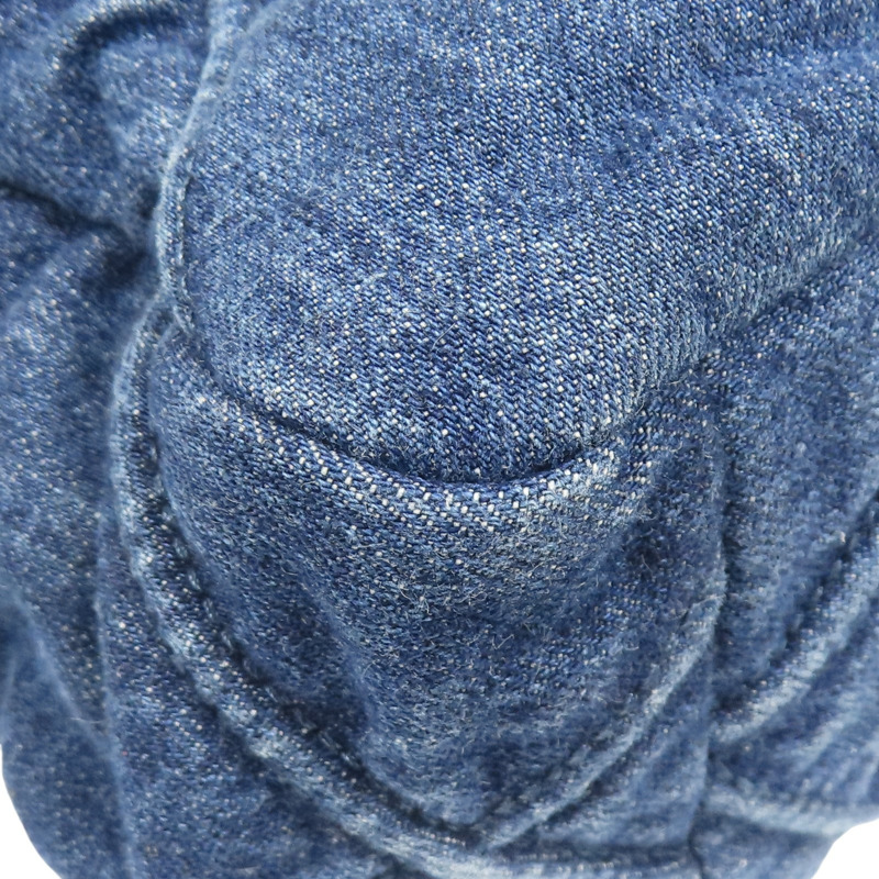 深藍色 單寧布 19 30CM 鍊帶 肩背包 金扣【CHANEL 香奈兒】-12