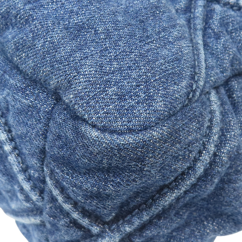 深藍色 單寧布 19 30CM 鍊帶 肩背包 金扣【CHANEL 香奈兒】-13