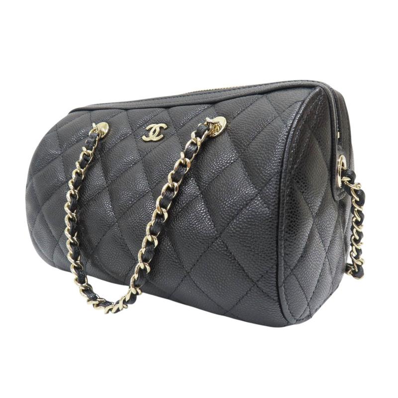 黑色 牛皮 菱格紋 荔枝紋 两用包 金扣 AP4474-2