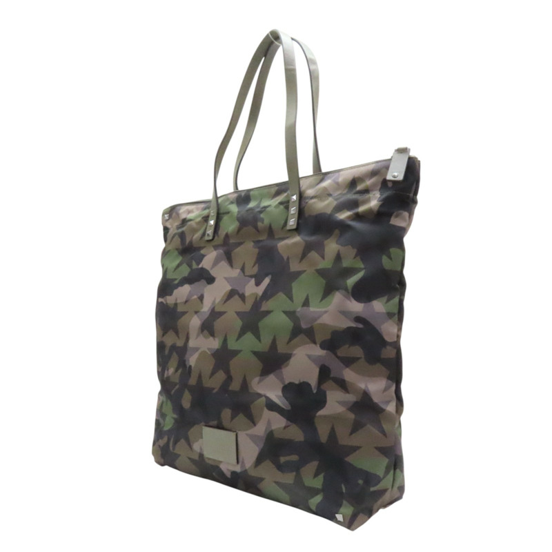 綠色 迷彩尼龍 皮革 托特包 肩背包【Valentino 范倫鐵諾】-2