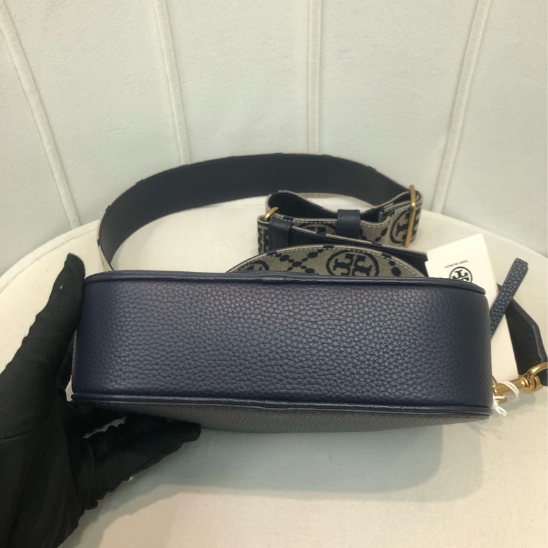TORY BURCH 藍色雙拉鏈相機袋 XB646-2