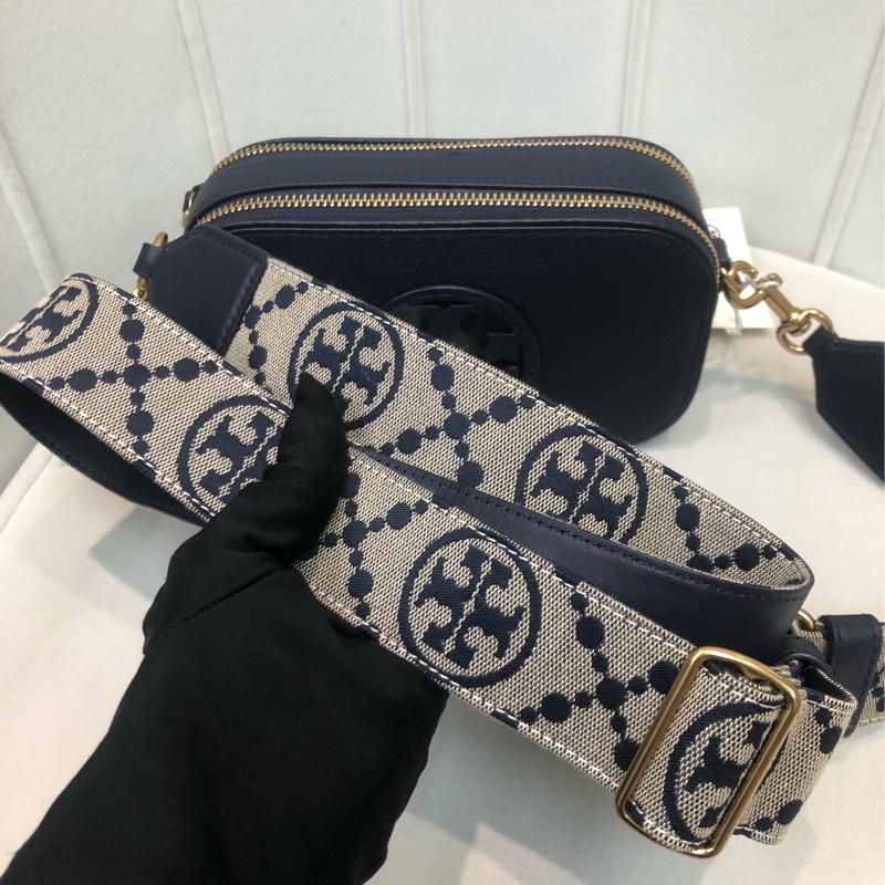 TORY BURCH 藍色雙拉鏈相機袋 XB646-9