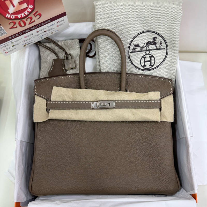 Hermes birkin25 大象灰銀扣 togo 皮 W刻-1