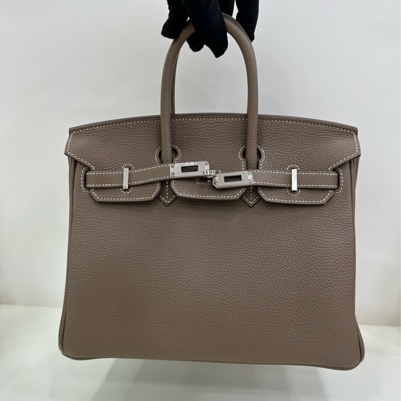 Hermes birkin25 大象灰銀扣 togo 皮 W刻-3