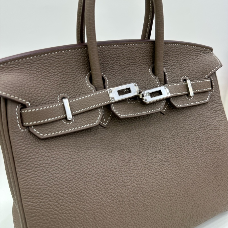 Hermes birkin25 大象灰銀扣 togo 皮 W刻-5