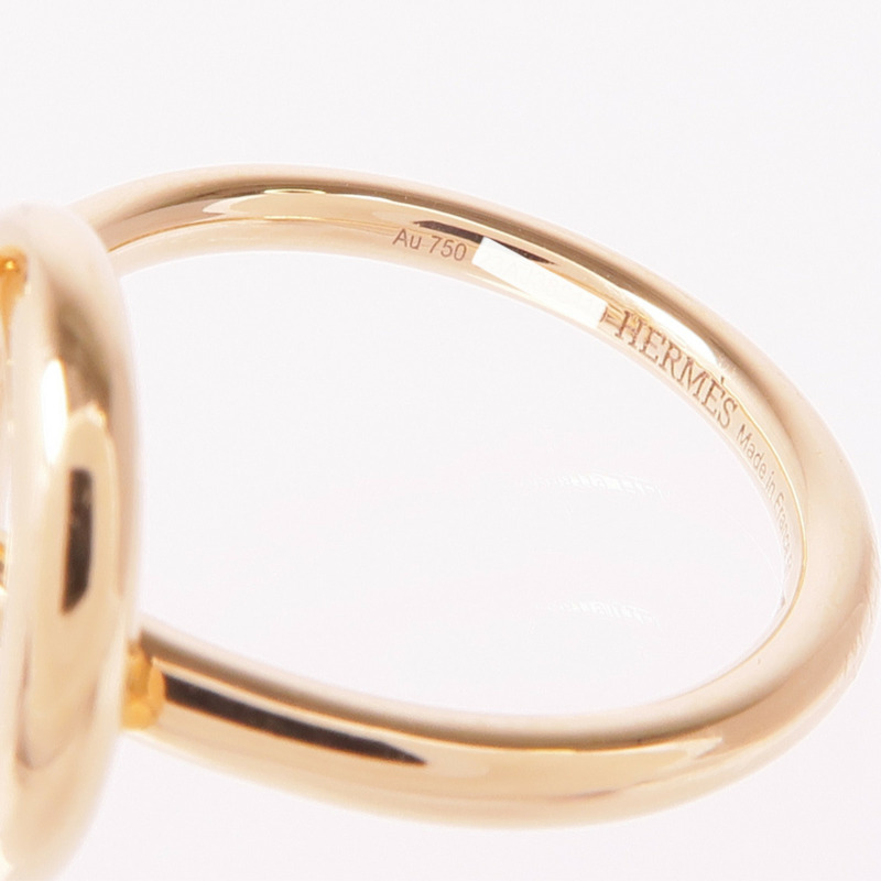 HERMES 18K玫瑰金Echappee Ring鑽石戒指Hermes#50/US#5-4