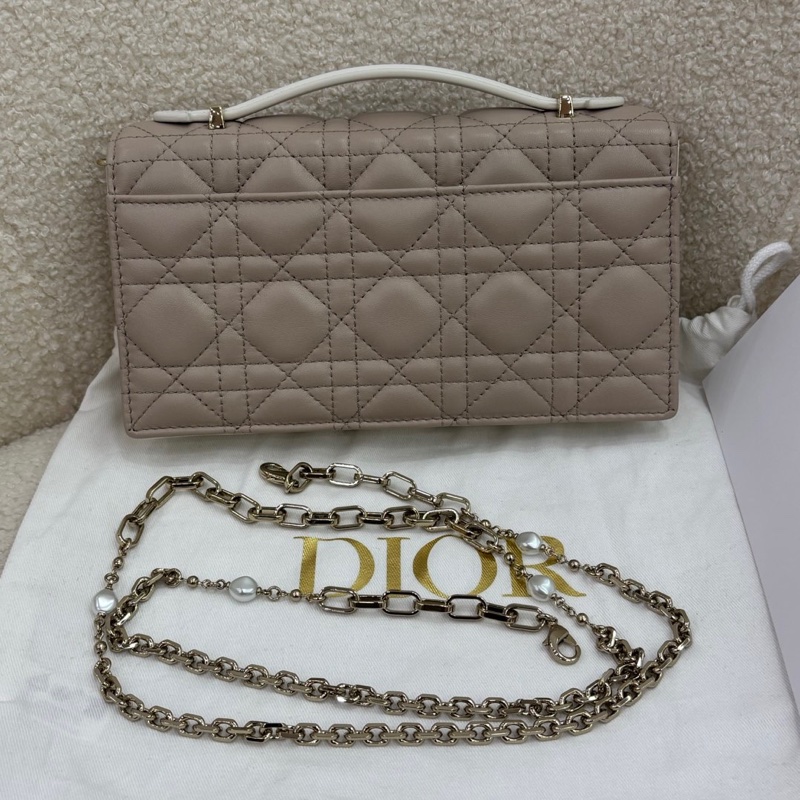 迪奧Lady Dior鏈條woc mini迷你沙棕 原購證 閒置新-1