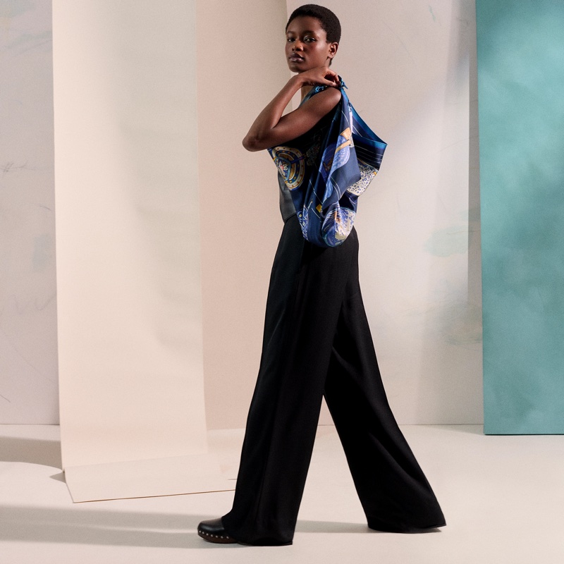 Hermes Tous en Selle 馬鞍絲巾/藍色款/全新美品-4