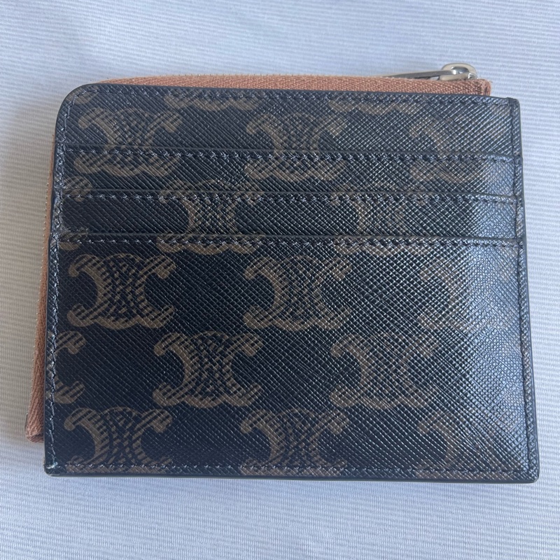 Celine老花拉鍊卡夾-0