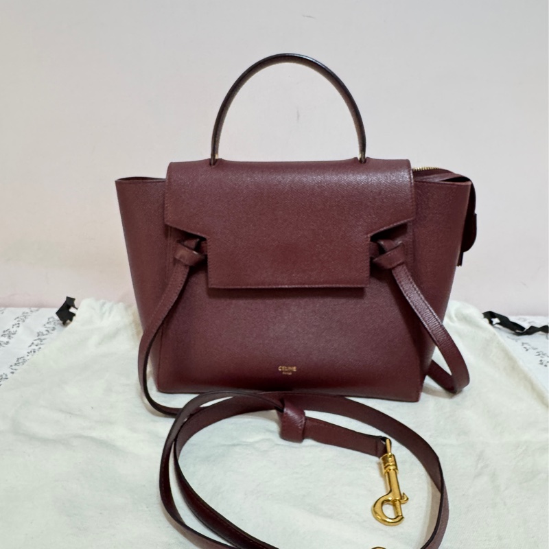 Celine 鯰魚包 勃艮第色-3
