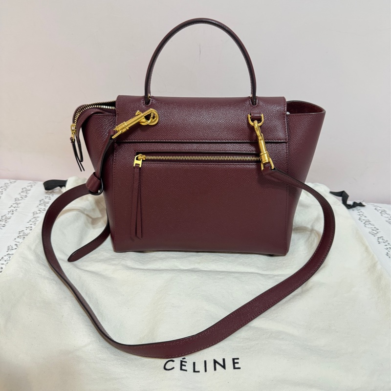 Celine 鯰魚包 勃艮第色-14