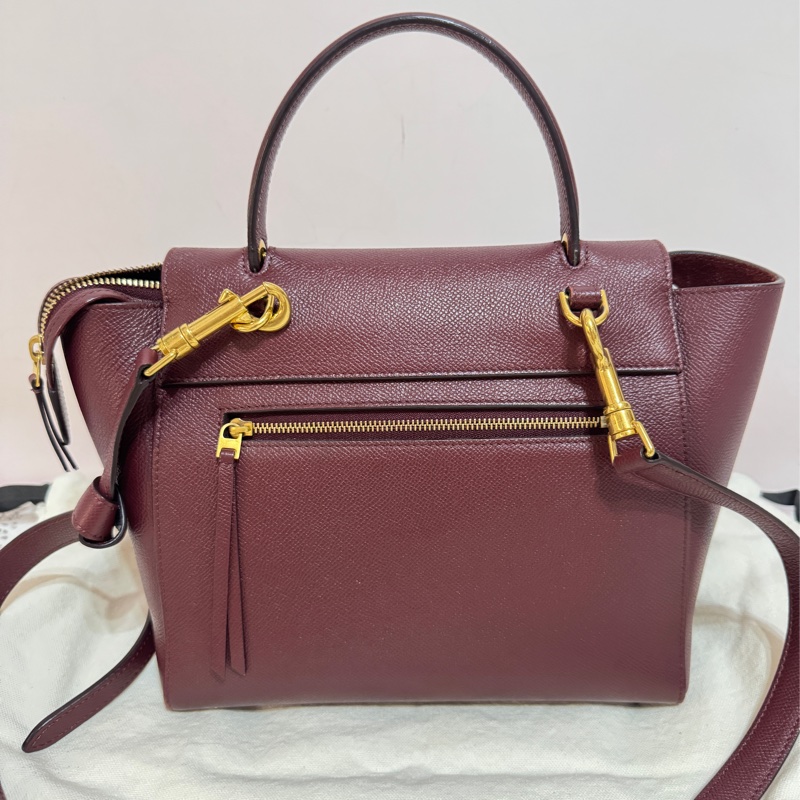Celine 鯰魚包 勃艮第色-15