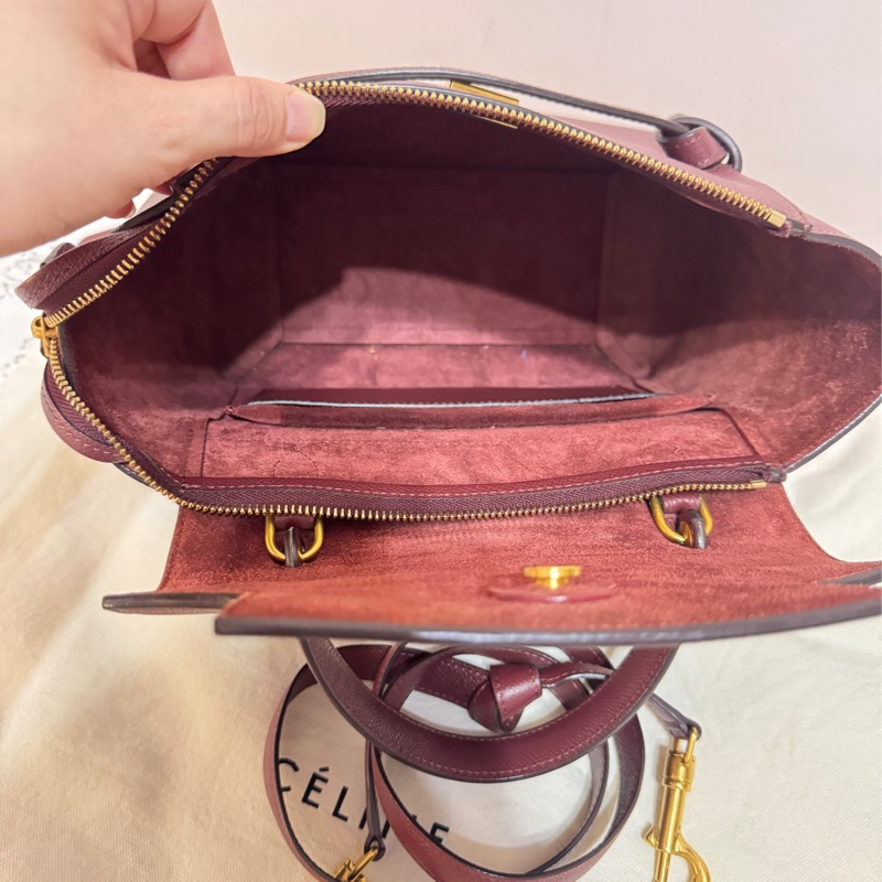 Celine 鯰魚包 勃艮第色-25