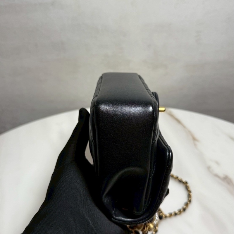 (已售出)Chanel 24P 珍珠方胖 黑金 晶片款-11