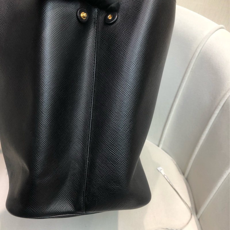 Prada Double Bag 普拉達 皮革 黑色Tote 公事包 XB650-3