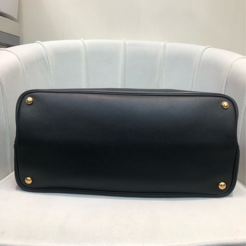 Prada Double Bag 普拉達 皮革 黑色Tote 公事包 XB650-4