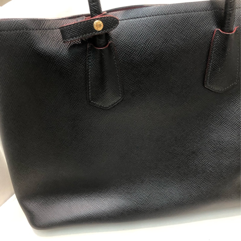 Prada Double Bag 普拉達 皮革 黑色Tote 公事包 XB650-5