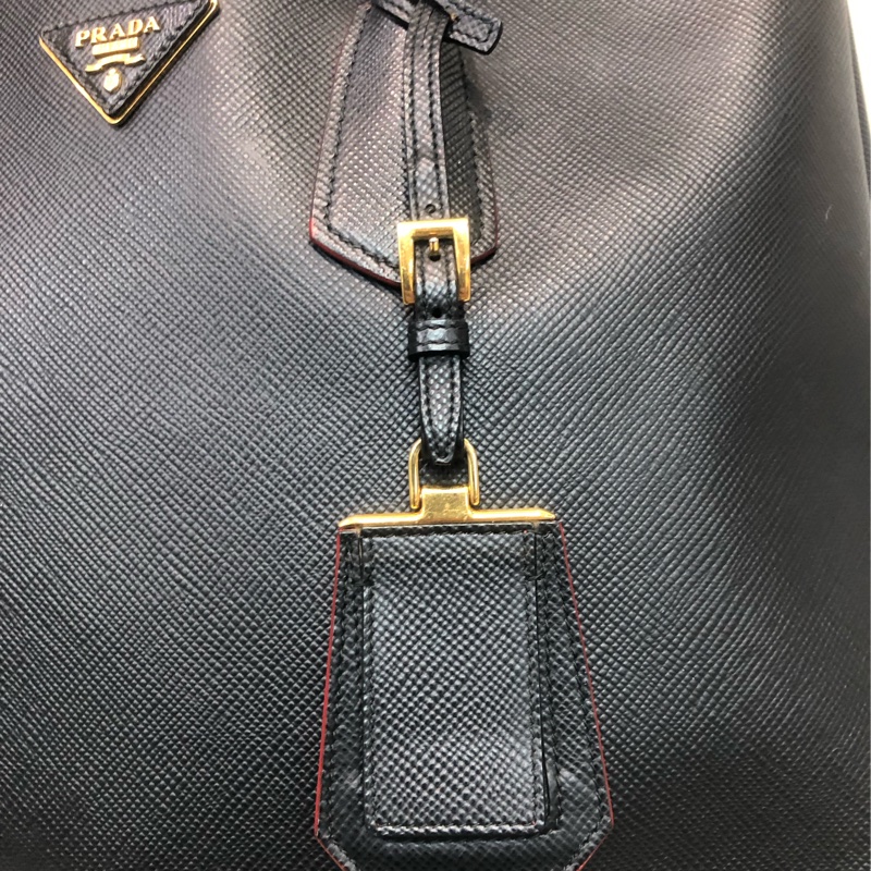 Prada Double Bag 普拉達 皮革 黑色Tote 公事包 XB650-6