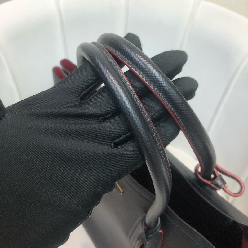Prada Double Bag 普拉達 皮革 黑色Tote 公事包 XB650-7