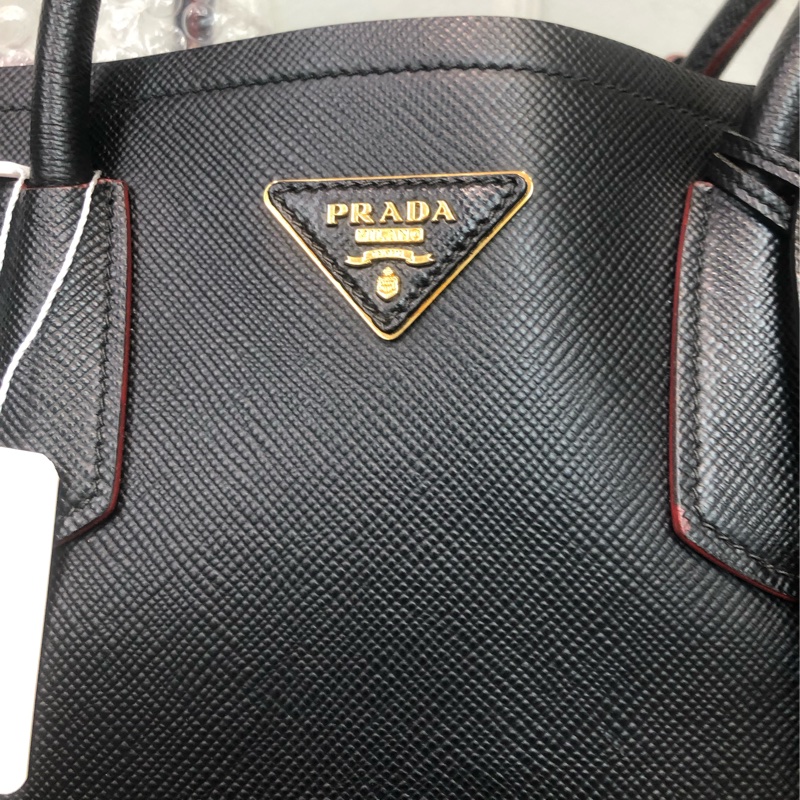 Prada Double Bag 普拉達 皮革 黑色Tote 公事包 XB650-8