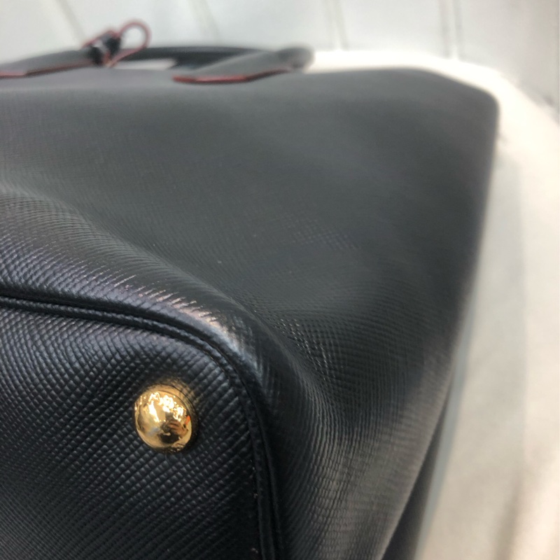 Prada Double Bag 普拉達 皮革 黑色Tote 公事包 XB650-17