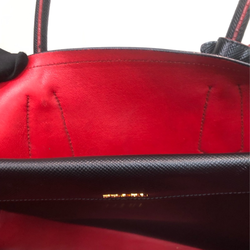Prada Double Bag 普拉達 皮革 黑色Tote 公事包 XB650-21