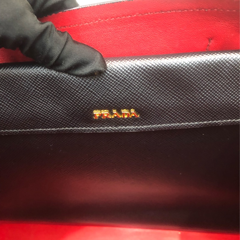 Prada Double Bag 普拉達 皮革 黑色Tote 公事包 XB650-22