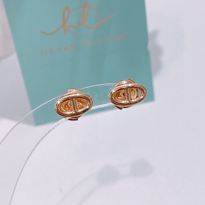 TW4390 Hermes 愛馬仕18k玫瑰金豬鼻耳環Chaine D'ancre 18K Rose Gold Earrings-2