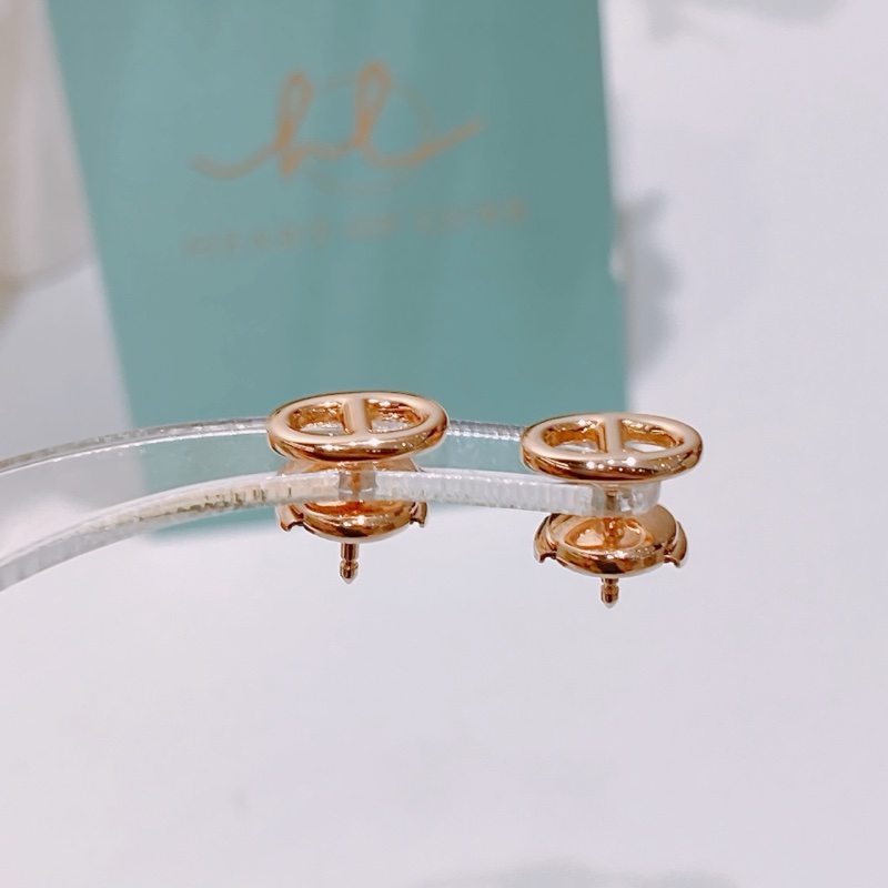 TW4390 Hermes 愛馬仕18k玫瑰金豬鼻耳環Chaine D'ancre 18K Rose Gold Earrings-4