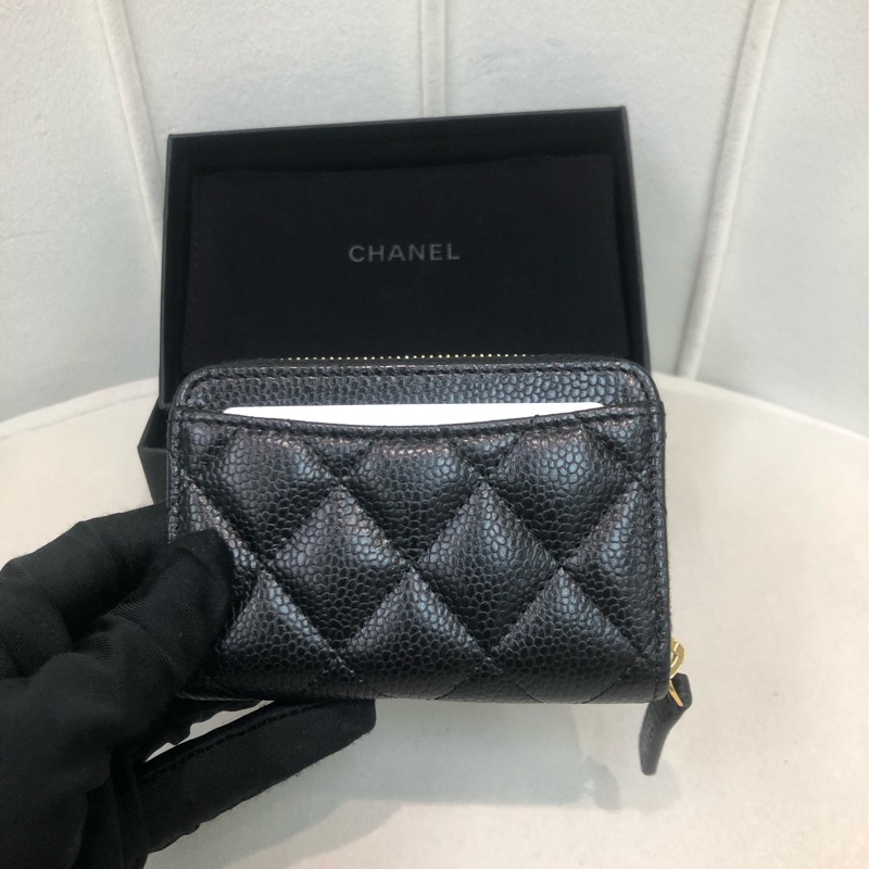 Chanel 黑金拉鏈 卡包 散子包 芯片 XB652-1