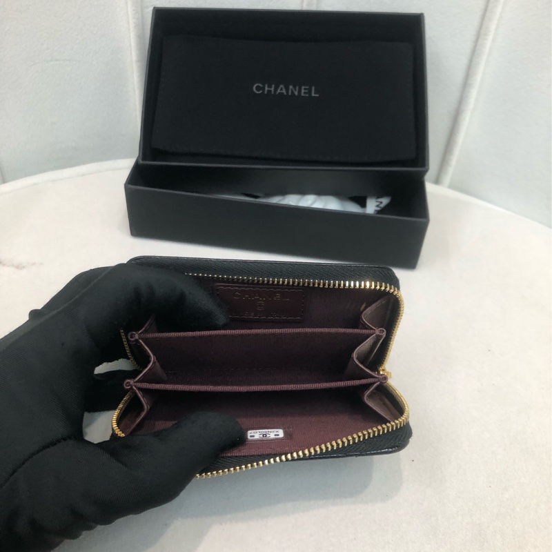 Chanel 黑金拉鏈 卡包 散子包 芯片 XB652-4