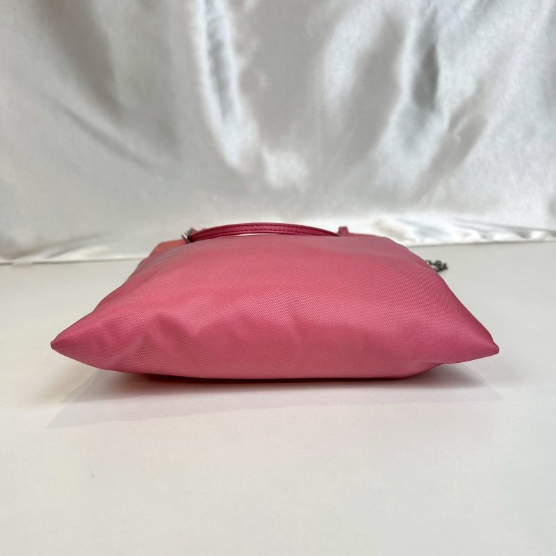 PRADA 1BA252 粉紅尼龍袋斜背手提包-4