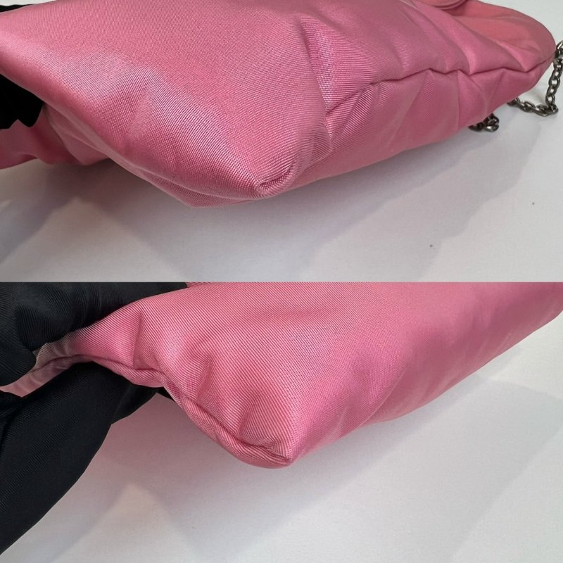 PRADA 1BA252 粉紅尼龍袋斜背手提包-9