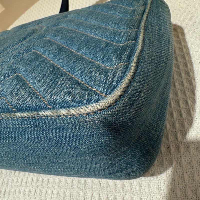 Gucci古馳 馬蒙marmont26 牛仔中號珍珠 鏈條包-8