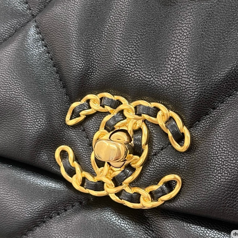 Chanel 香奈兒19bag 小號 黑金 山羊皮 26*16*9 晶片款-15