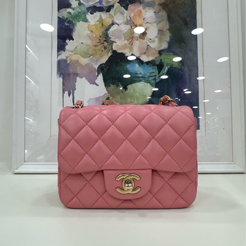 Chanel香奈兒 粉色方胖子27開-1