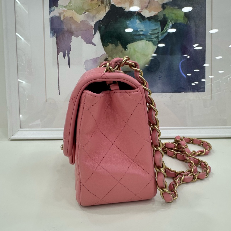 Chanel香奈兒 粉色方胖子27開-4