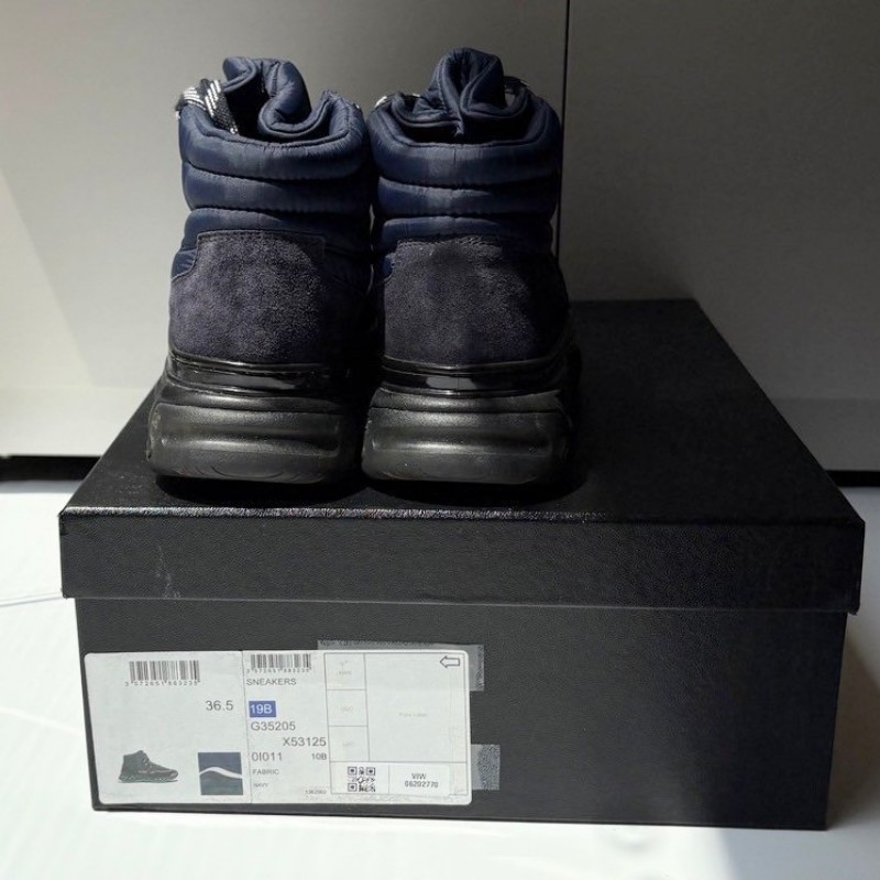 Chanel 深藍布+麂皮低筒休閒鞋-6