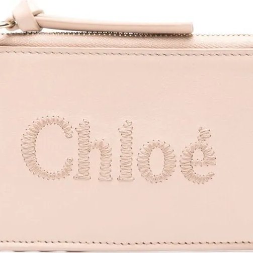 Chloé Sense刺繡卡片零錢包-粉-3