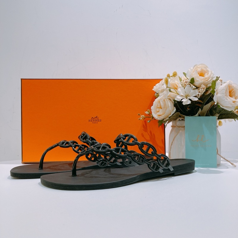 TW4392 Hermes 愛馬仕豬鼻拖鞋Island Sandal 37 Size Noir[New]-0
