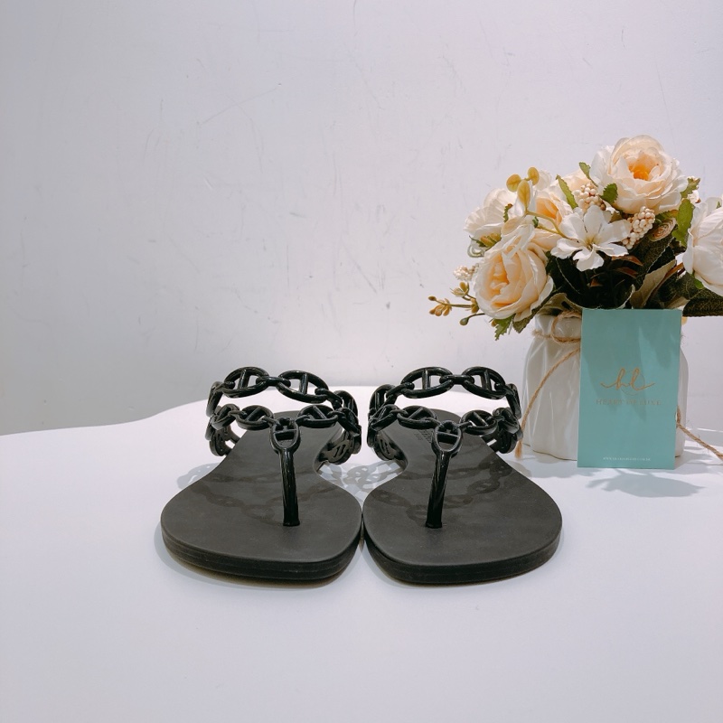 TW4392 Hermes 愛馬仕豬鼻拖鞋Island Sandal 37 Size Noir[New]-1